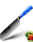 Household Chef Knife Knife Set With Light Blue Resin Handle