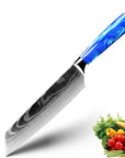 Household Chef Knife Knife Set With Light Blue Resin Handle