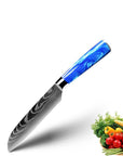 Household Chef Knife Knife Set With Light Blue Resin Handle