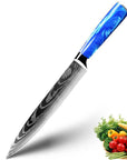 Household Chef Knife Knife Set With Light Blue Resin Handle