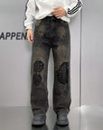 Loose Wide Leg Blue Washed Jeans MEN