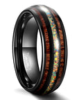 Wide Black Curved Tungsten Steel Ring For Men