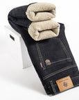 Men's Lambswool Fleece Padded Jeans Winter