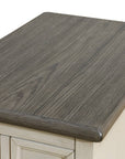 Dark Grey MDF Top And White Oak Drawer Living Room Side Cabinet ( USA ONLY + 3 TO 5 DAYS SHIPPING)