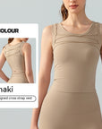 Women’s Breathable Sports Vest – Padded Fitness Yoga Top