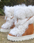 10CM Warm Keeping Pure Wool Slim Tall Women's Winter Thickened Snow Boots