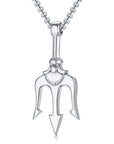 Titanium steel trident necklace men