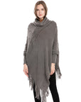 Acrylic Fringed Sweater High Collar Warm Sleeve Pullover Cloak