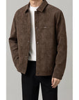 Men’s Light Mature Short Jacket – Casual Loose-Fit Polyester Coat