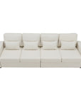 Seater Modern Linen Fabric Sofa With Armrest Pockets And 4 Pillows,Minimalist ( USA ONLY + 3 TO 5 DAYS SHIPPING)