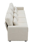 Seater Modern Linen Fabric Sofa With Armrest Pockets And 4 Pillows,Minimalist ( USA ONLY + 3 TO 5 DAYS SHIPPING)