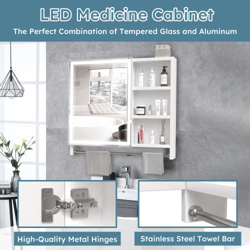 Modern 32x28 Inch Bathroom Cabinet With Mirror And LED Lights ( USA ONLY  + 3 TO 5 DAYS SHIPPING)