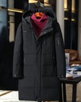 Long padded down jacket for men