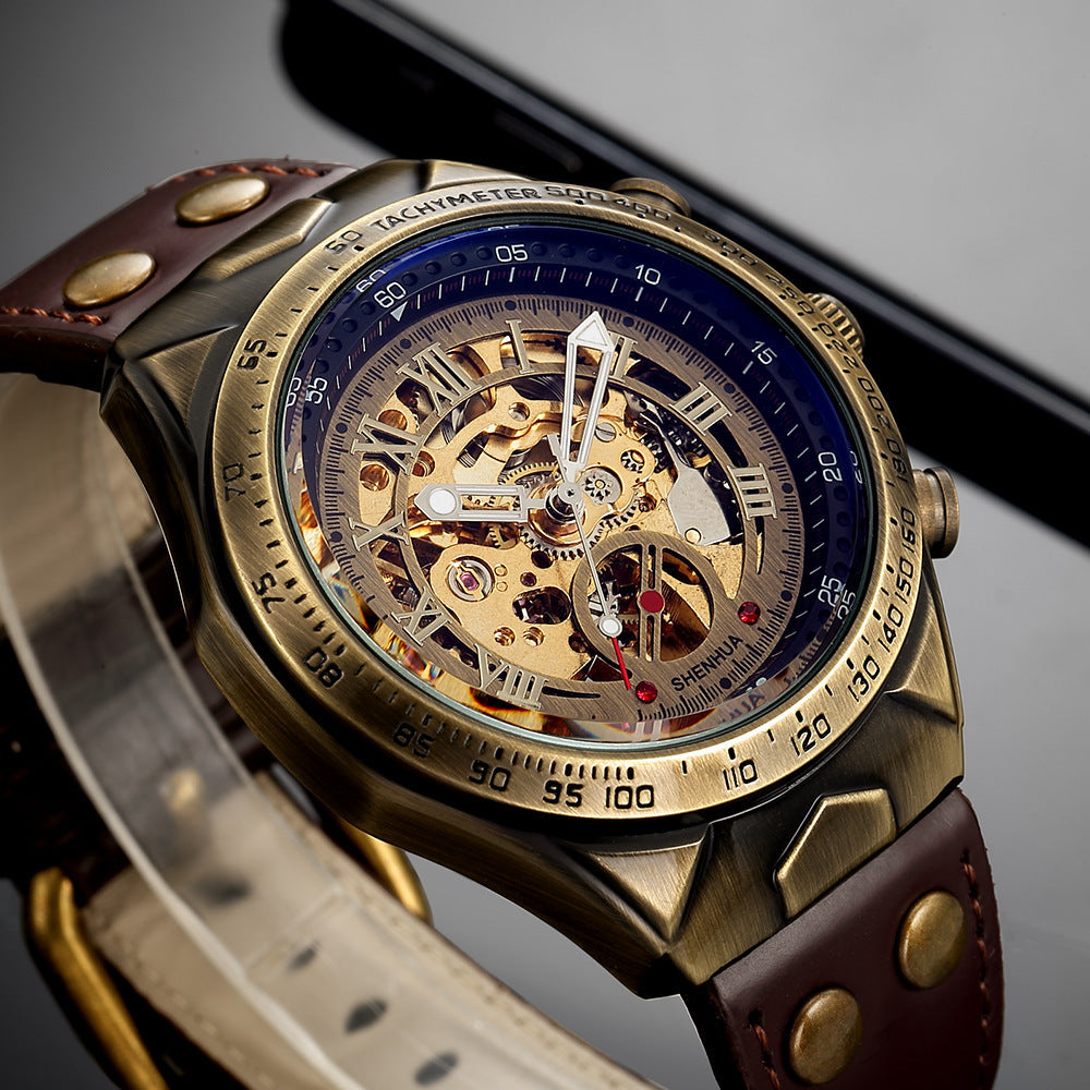 Men&#39;s Fashion Hollowed-out Automatic Mechanical Watch