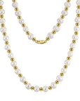 Men's 14K Gold Plated Pearl Necklace – 925 Sterling Silver Chain (Freshwater Pearl) – Minimalist Masculine Jewelry