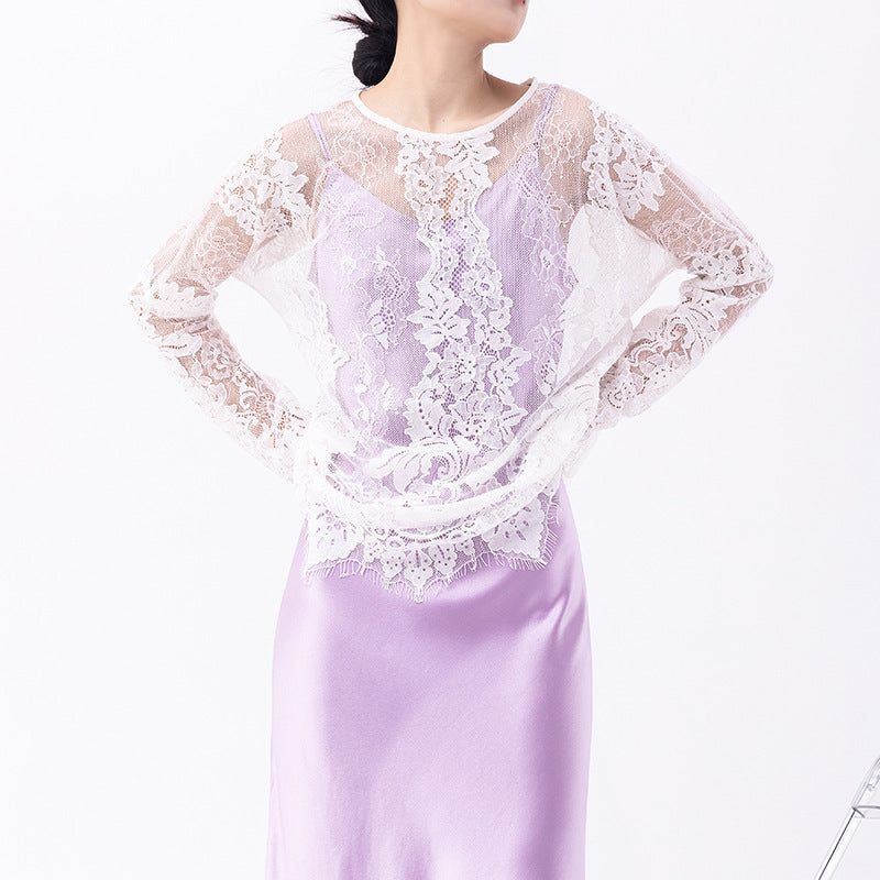 Women’s Long Sleeve Cutout Blouse – Chic Pullover Style