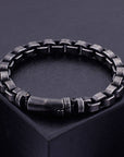 ⚫ Men’s Titanium Steel Bracelet – Retro Punk Style with Geometric Chain Design
