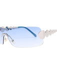 One Piece Rimless Sunglasses Concave Styling women