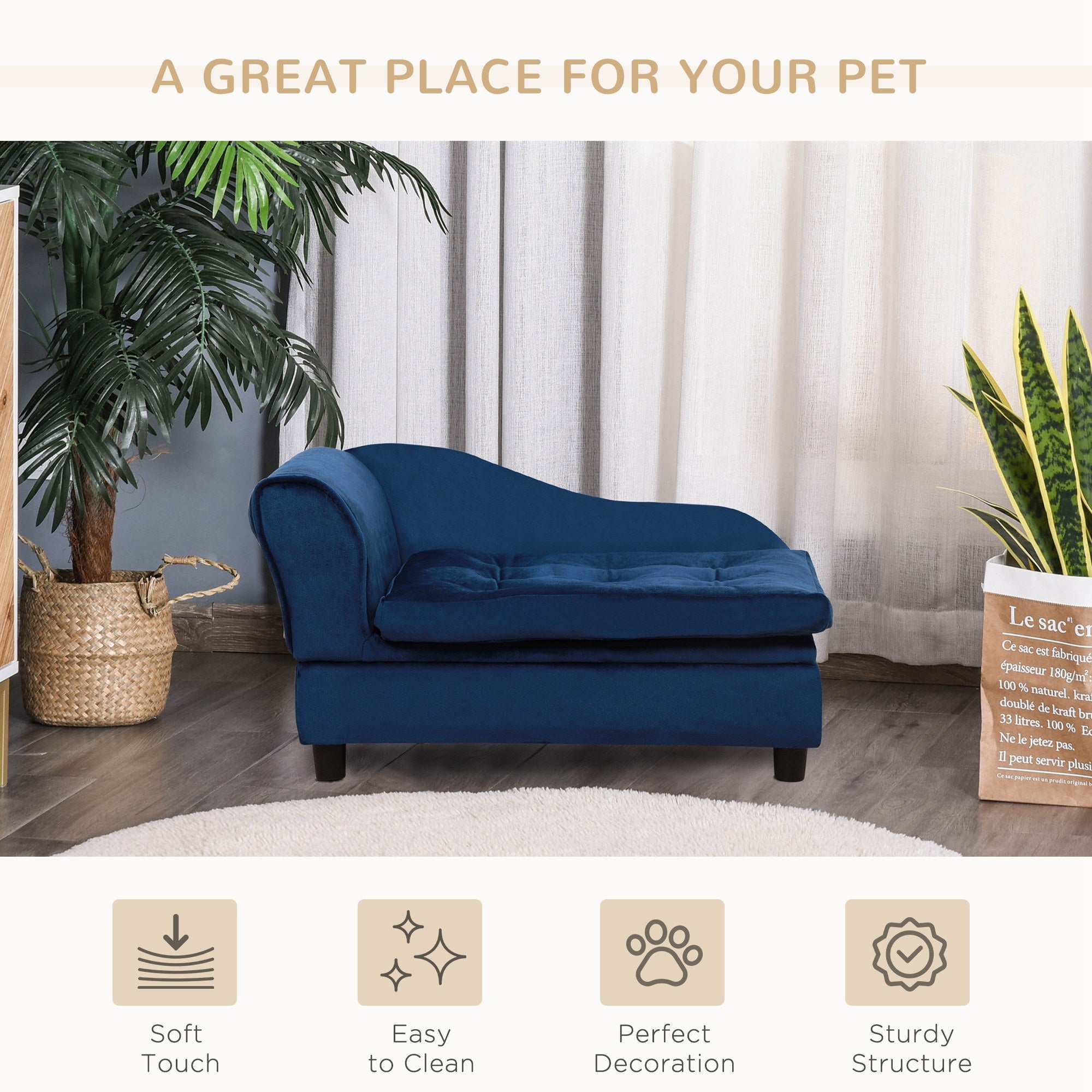 Luxury Small Dog Bed With Hidden Storage ( USA ONLY + 3 TO 5 DAYS SHIPPING)