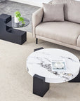 Modern Double-Layer Round Coffee Table ( USA ONLY 3 TO 5 DAYS SHIPPING)