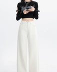 New Style White Draping Jeans For Women (3 TO 7 Days shipping)