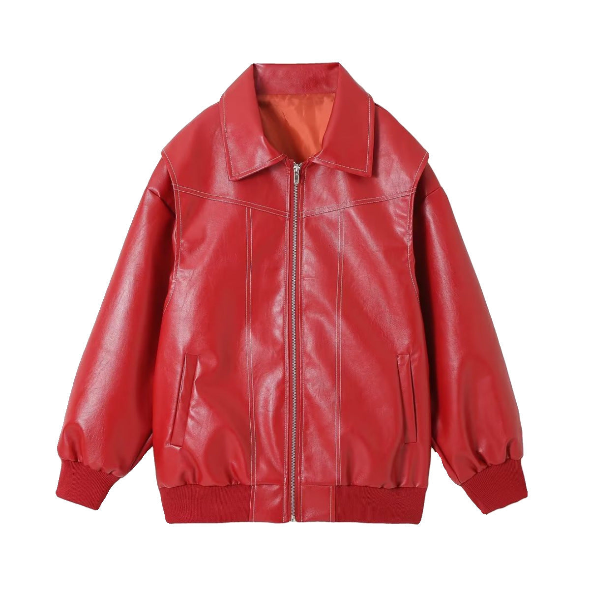 Loose Leather Jacket Women