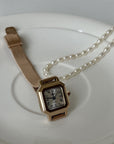 Small Square Retro Small Sugar Cube Steel Watch Women