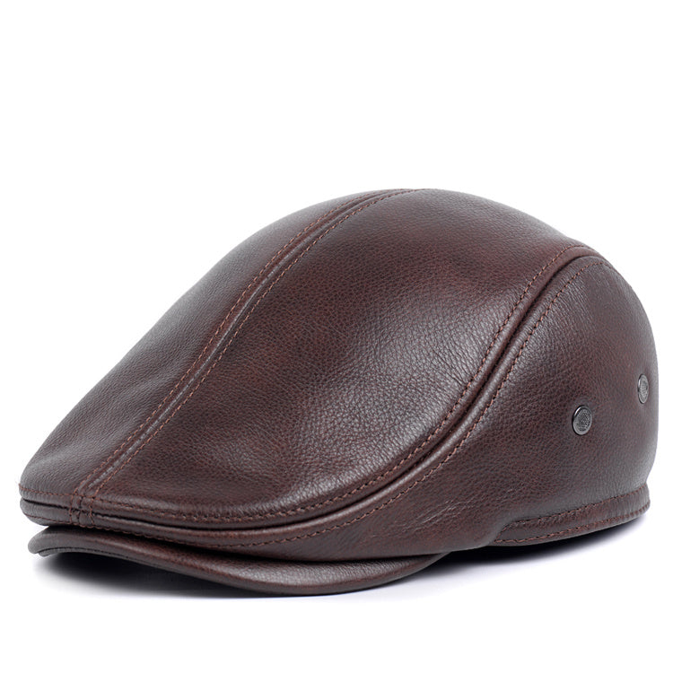 Men’s Leather Hat – Classic Winter Style with Casual Elegance