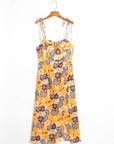 Women’s Violet Print Suspender Long Dress – Flowing Elegance with Cotton Comfort