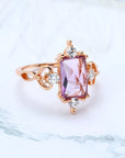 14K GOLD Natural Amethyst Ring WOMEN'S