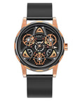 Black Gold Trend Three Dimensional Watch Personality Gear Gyro Season To Run Watch Men