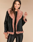 Imitation raccoon fur sheepskin leather jacket ( 3 to 7 days shipping)