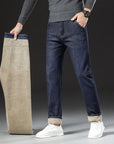 Men's Lambswool Fleece Padded Jeans Winter