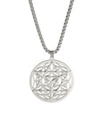 Fashion Real Gold Plating Cut Hollow Ring Merkaba Pendant 304 Material Stainless Steel Necklace