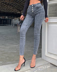 Women’s High-Waisted Denim Jeans – Slim Pencil Fit with Cotton Comfort
