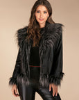 Imitation raccoon fur sheepskin leather jacket ( 3 to 7 days shipping)