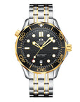 Mechanical Luminous Steel Strap Watch Men – Automatic Two-Tone Stainless Steel 42mm Calendar Wristwatch