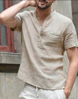 Casual linen polo shirt