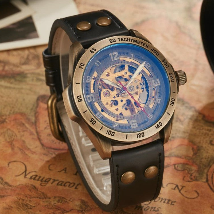 Men&#39;s Fashion Hollowed-out Automatic Mechanical Watch