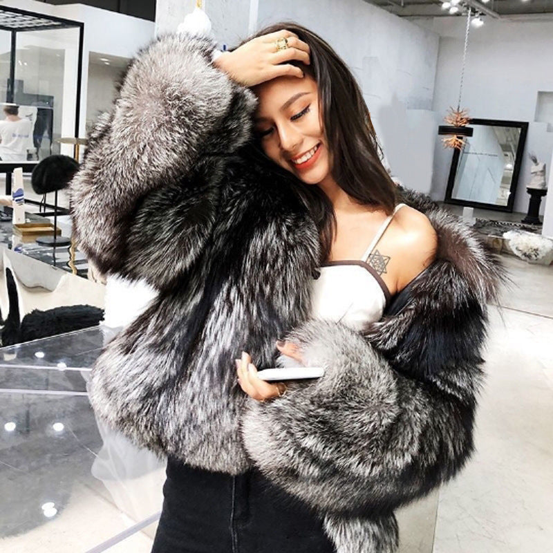 Women&#39;s Fur Coat Short Fashion Imitation Fox Autumn And Winter (3 to 7 days shipping)