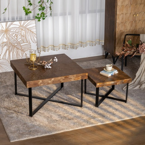 Modern Retro Splicing Square Coffee Table ( USA ONLY + 3 TO 5 DAYS SHIPPING)