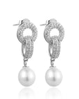 Women's Retro Fashion Sterling Silver Pearl Earrings