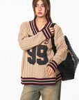 Jacquard Loose Idle Style Knitted Top women