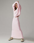 Women’s Knitted V-Neck Sweater & Long Skirt Set – Simple Elegant Two-Piece Outfit