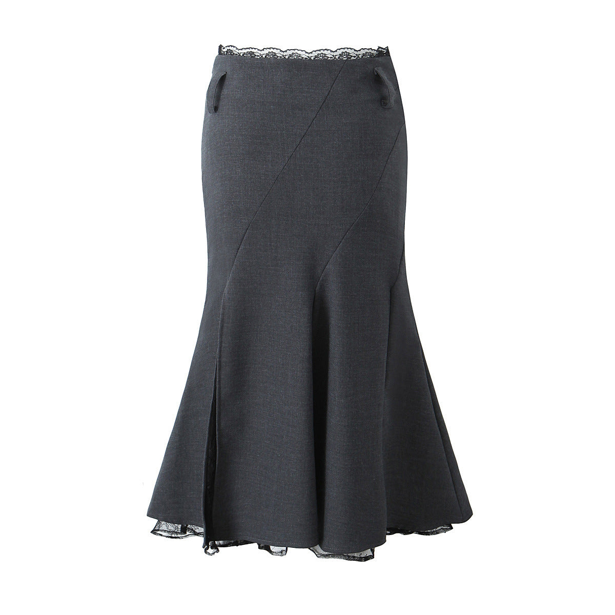 Women&#39;s Lace Stitching Fishtail Skirt – Elegant Slim Fit with Street-Chic Edge