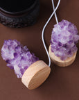 Natural Amethyst Vug Tooth Flower Mini Night Light Usb Plug-in