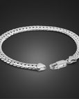 Men's White Copper Rhodium Plated Gold Bracelet