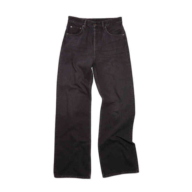 Black Stonewashed  Loose Straight Jeans MEN