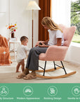 Teddy Fabric Gliding Rocking Chair ( USA ONLY + 3 TO 5 DAYS SHIPPING)