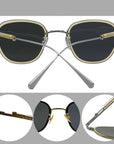 Polarized Pure Titanium Polygon Frame Sunglasses